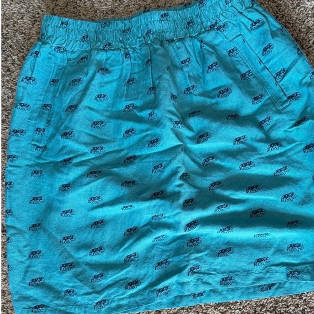 Loft Outlet Women Medium Petite Blue Pattern A-Line Skirt Detail NWT
